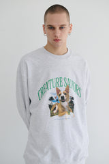 ラッキージャングルクルーネック / BSR2223FWPO068 LUCKY JUNGLE CREWNECK HEATHER GREY