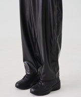 COATED OVERSIZED LEATHER PANTS (BLACK)
