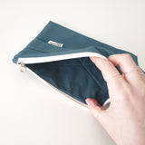 Oxford simple line strap pouch - teal blue