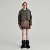 KHAKI EDGE LOGO HOOD ZIP-UP
