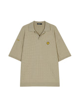WEAVING PATTERN KNIT PIQUE SHIRT BEIGE (6586891599990)