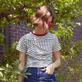 ツイストストライプTシャツ / Twisted Stripe T-shirt (NAVY)