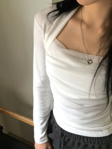 ヴィシー・バレエコア シフォンシャーリングボレロ長袖Tシャツ