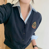 [5color] Teen Wapen Embroidery Cardigan