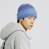 ウールブレンドニットグラデーションビーニー / WOOL BLENDED KNIT GRADATION BEANIE BLUE