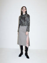 Zebra Silky Shirts (KHAKI)