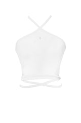 2ウェイホルタースパンクロップスリーブレストップ/2-way halter span crop sleeveless top (white)