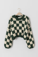 チェックプリーズハンドニットセーター / Check Please Hand-knit Sweater