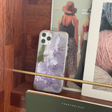 パープルフラワーAアイフォンケース(ジェリーハード)/[jellhard case] purple flower A