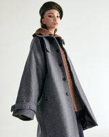 UNISEX WOOL RAGLAN HIDDEN COAT W - TWILL GRAY (6636060770422)