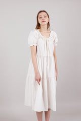 ロマンティックシャーリングロングワンピース / Romantic Shirring Long Onepiece Ivory