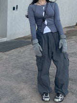 2WAY スパンデックススリットスリムロングスリーブ / Two-Way Spandex Slit Slim Long sleeve