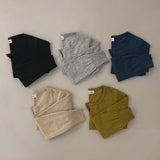 [BELLIDE MADE] Soft button long-sleeve knitwear