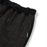 Denim Knit Blocking Pants [BLACK] (6638402568310)