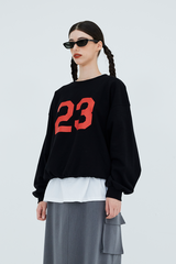 23プリントスウェットシャツ