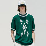 ナバジョパターンリンガーハーフニット / NAVAJO PATTERN RINGER HALF KNIT GREEN