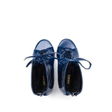 Patent Lace-Up open Toe Heel(Blue)