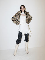 Leopard Crop Fur Jacket (BEIGE)