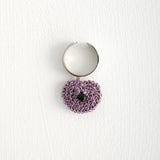 チャビーハートペンダントサージカルオープンリング/Chubby heart pendant surgical open ring (purple)