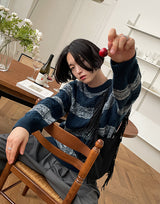 Stripe Extended Sleeve Knit Top (3color) (6598830063734)