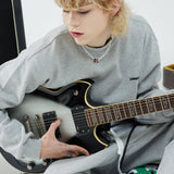 オーバーフィットスウェットシャツ/OVERFIT SWEAT SHIRT-MELANGE GREY