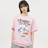 パピードルフィンサーフィンクルー半袖Tシャツ/Puppydolphin surfing crew half sleeve tshirts