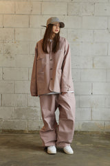 ロゴカラーコットンベーシックジャケット/BSR2223FWJK064 LOGO COLLAR COTTON BASIC JACKET INDYPINK
