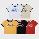 ウーマンヴィンテージロゴリンガーハーフスリーブTシャツ / Women vintage logo ringer half sleeve tshirts