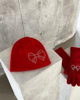 Jewelry ribbon red beanie