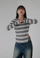 ウエストオープンニット / Waist open knit (4color)
