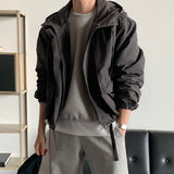 LMN Rectangle Short Hooded Bomber Jacket (3 colors)