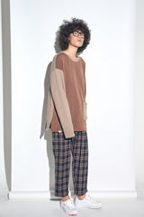 KNIT X TERRY COMBINATION POCKET TEE (Beige) / コンビネーションポケットTシャツ