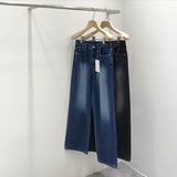 カトウォッシングブラックデニムパンツ