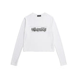 スタックスローガンロゴウォーマークロップ長袖Tシャツ / STACK SLOGAN LOGO WARMER CROP 3COLOR