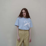 ペールブルーリボンTシャツ