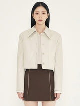 CROP LEATHER JACKET - CREAM (6636243222646)
