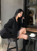 [BELLIDE MADE] クラシックノーカラースエードジャケット