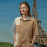Color block nylon short sleeve shirts (6549350645878)