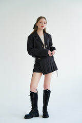 PLEATS WRAP SK (BLACK)