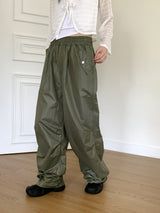 Tissue Coated Parachute Two Way Jogger Wide Pants