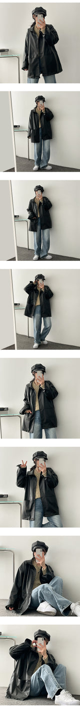 Lone washing side banding denim wide pants