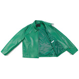 SINGLE LEATHER JACKET GREEN