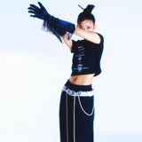 ベーシックロゴクロップTシャツ / 222 Basic logo crop t - Black