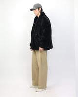 オーバーフィットファーフードジップアップジャケット / Overfit Fur hooded zip-up jacket_3color