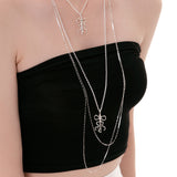 Key Ribbon Necklace(Long)