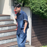 ポケットウォッシングデニムハーフシャツ