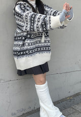 イグルーフードロングニットウェア / Igloo hooded long knitwear