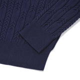 スモールチェリーケーブルクロップニット／SMALL CHERRY CABLE CROP KNIT [DARK NAVY]