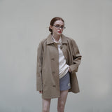 Beige Trench Half Coat