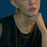 ティアドロップチェーンネックレス / Tear Drop Chian Necklace_Silver